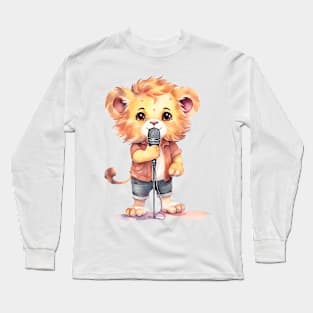 African Lion Singing Long Sleeve T-Shirt